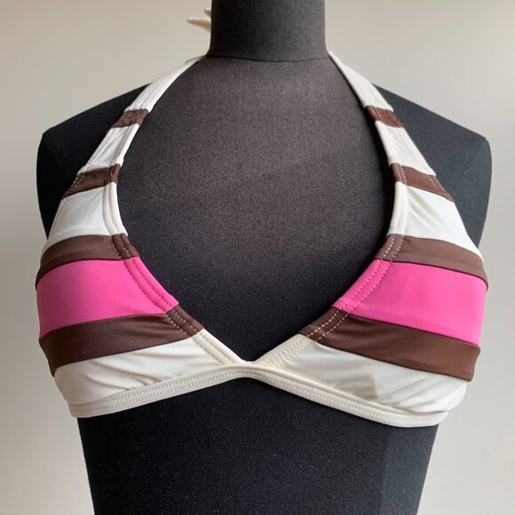 Billabong surf BLUE CRUSH era Vintage bikini pink brown belted halter top RARE - Picture 3 of 8